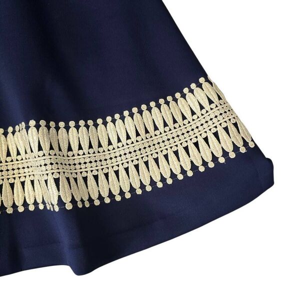 Lilly Pulitzer Fit & Flare Klara Dress Women's 10 Blue Exposed Zip Party Stretch - Picture 3 of 8